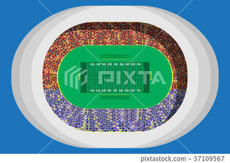 American footbal stadium with full attendance 37109567
