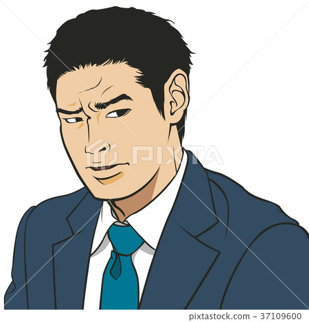 犀利的眼睛朝左的工人 37109600