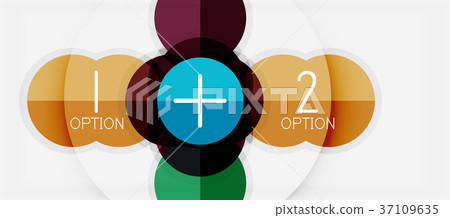 Paper geometric circle banner template 37109635
