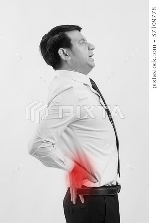 business man with back pain, spinal injury 37109778