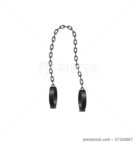 Vintage handcuffs and steel chain Vintage handcuffs and steel chain 37109867