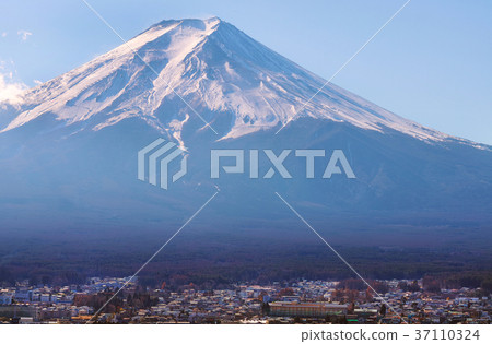 [富士山觀光]從Nii Kurayama淺間公園看到的富士山和富士吉田市 37110324