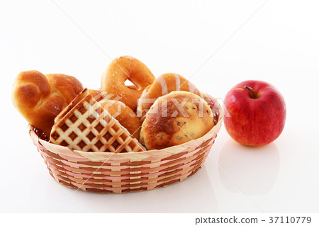 Delicious bread and apples 37110779