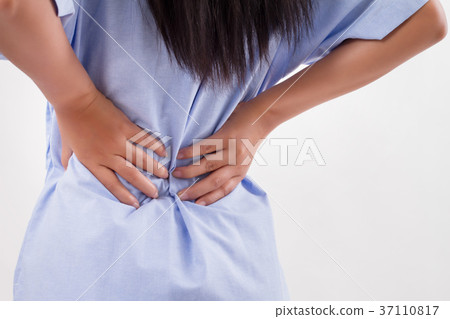 woman patient suffering from back pain, backbone disc or spinal 37110817