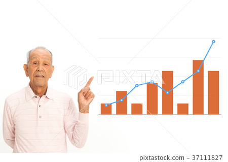 Senior man and graph Senior man and graph 37111827