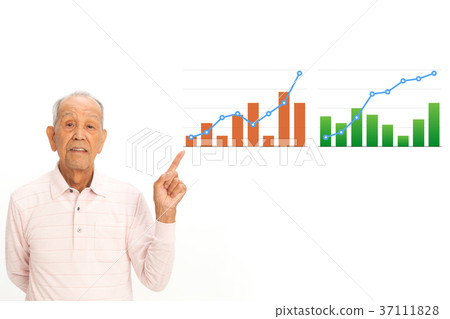 Senior man and graph Senior man and graph 37111828