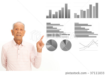 Senior man and graph Senior man and graph 37111833