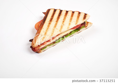 fresh sandwich close up with vegetables and meat 37113251
