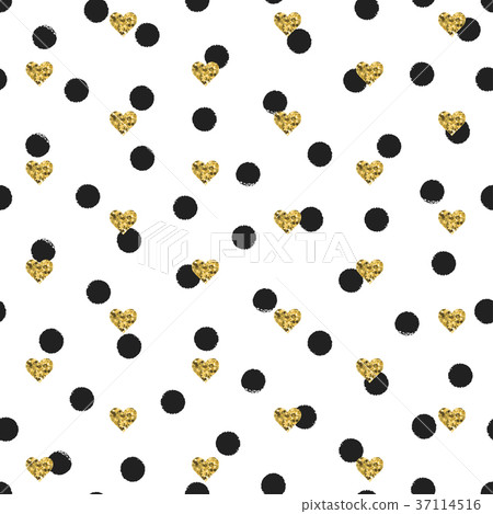 Seamless hand drawn ink polka dot pattern with - Stock Illustration ...