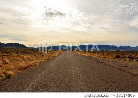 Road leading to top secret Area 51 military base 37114809