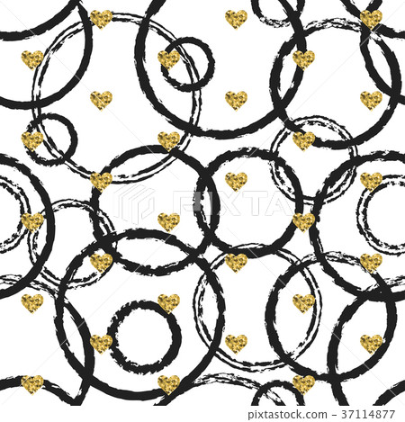 Seamless hand drawn ink polka dot pattern with - Stock Illustration ...