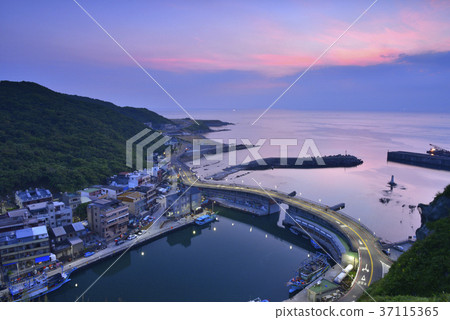 潮境公園,平浪橋,長潭里漁港,海,水,山,海岸,清晨,海邊,港口,碼頭,漁村,橋,漁船 37115365
