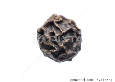 Black peppercorn against isolated on a white  37115375