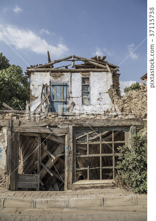 damaged abandoned building 37115738