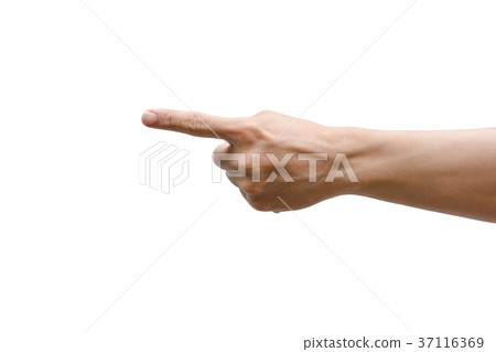 male hand pointing. Isolated on white background male hand pointing. Isolated on white background 37116369