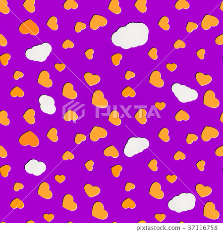 Seamless hearts and clouds pattern Seamless hearts and clouds pattern 37116758