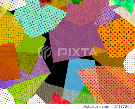 Paper collage background material - Stock Illustration [37117203] - PIXTA