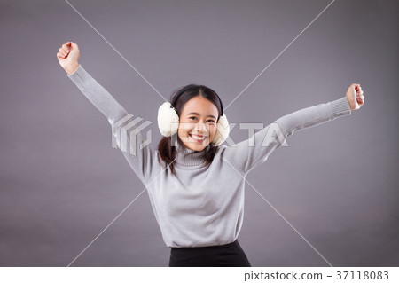 happy exited successful asian woman happy exited successful asian woman 37118083