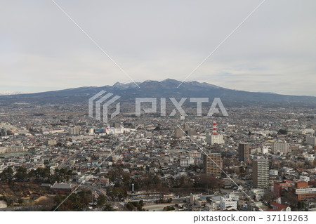 赤城山（冬季）和前橋市風光 37119263