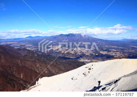 從Mt.山頂看Minami-Yatsugatake的前景 從Mt.山頂看Minami-Yatsugatake的前景 37119787