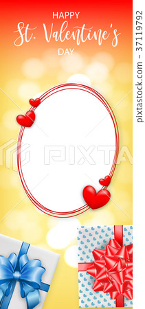 Card Valentines Day gift bow Card Valentines Day gift bow 37119792