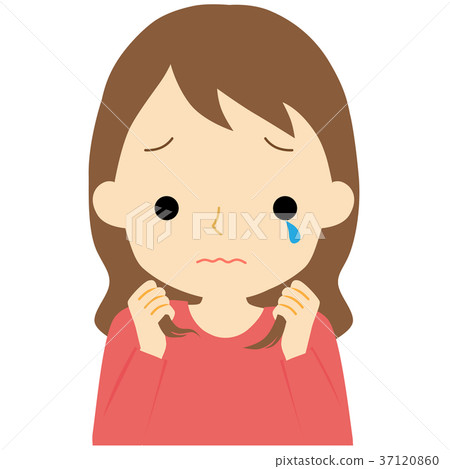 Woman complaining of hair 37120860