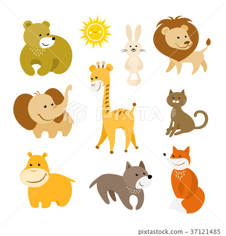 Cute cartoon animals vector set Cute cartoon animals vector set 37121485