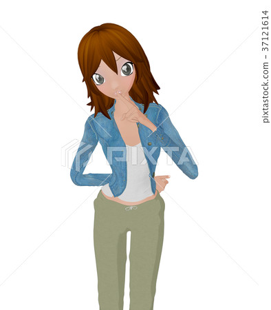 Casual dressed young women permimg2DCG illustrations material Casual dressed young women permimg2DCG illustrations material 37121614