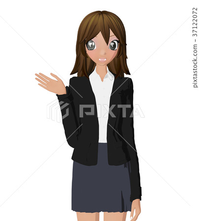 Business suit women perming 2DCG illustrations material Business suit women perming 2DCG illustrations material 37122072