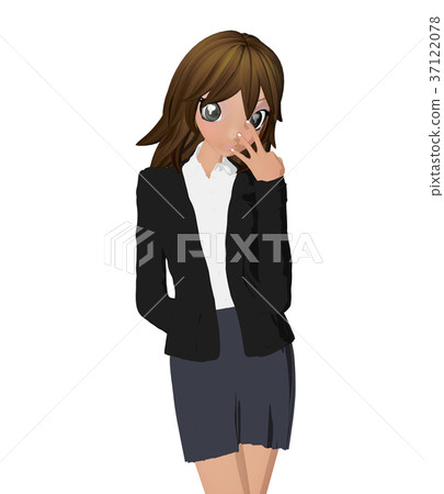 Business suit women perming 2DCG illustrations material 37122078