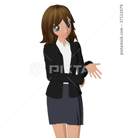 Business suit women perming 2DCG illustrations material 37122079