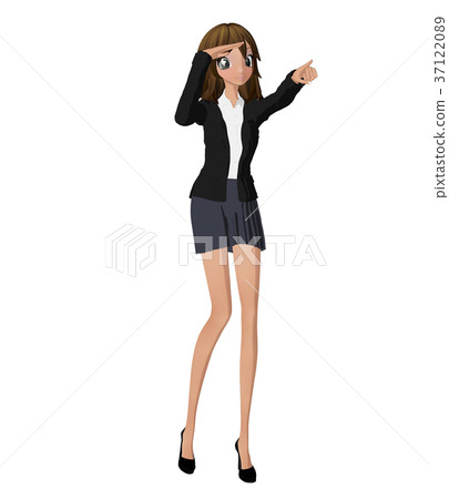Business suit women perming 2DCG illustrations material Business suit women perming 2DCG illustrations material 37122089