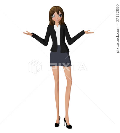 Business suit women perming 2DCG illustrations material Business suit women perming 2DCG illustrations material 37122090