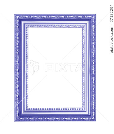 Blue antique frame isolated on black background Blue antique frame isolated on black background 37122294