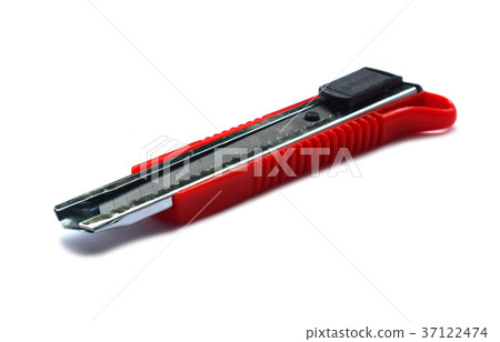 A box cutter isolated against a white background A box cutter isolated against a white background 37122474