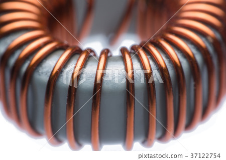 inductor copper coils isolated on white background 37122754