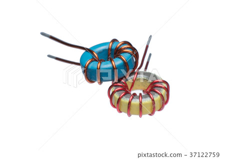 inductor copper coils isolated on white background 37122759