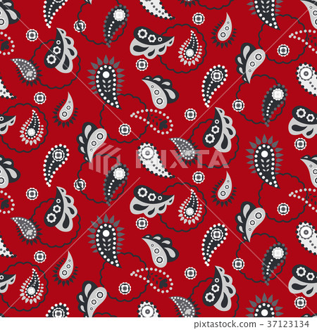 Paisley yellow indian seamless vector pattern. 37123134