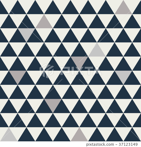 Blue and grey triangle seamless vector pattern. 37123149
