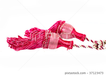 Colorful Curtain rope on white background 37123473