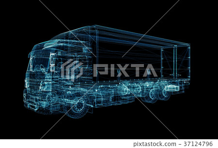 Digital Truck. The concept of digital technology - Stock Illustration ...