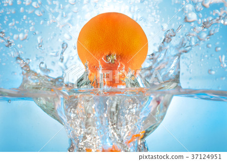 Orange jumping out of the water 37124951