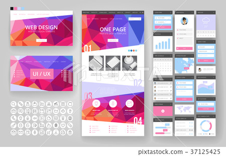 Website design template and interface elements Website design template and interface elements 37125425