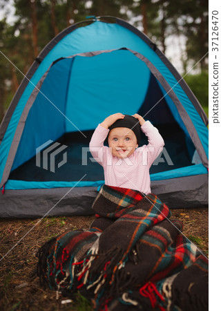 happy children hiking in the forest happy children hiking in the forest 37126470