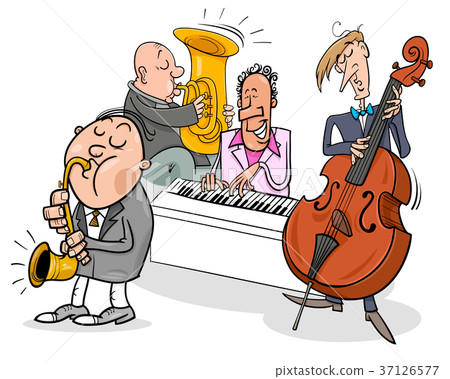 musicians characters playing jazz music 37126577