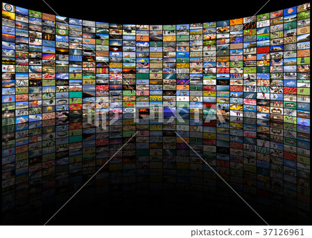 Big multimedia video and image wall of  TV screen 37126961