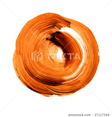 Orange autumn maple textured acrylic circle. Orange autumn maple textured acrylic circle. 37127169