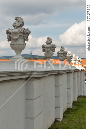Courtyard garden of the Bratislava castle. 37127392