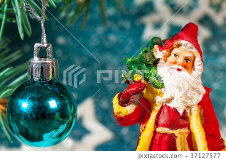 Illustration of Santa Claus in a sleigh with Illustration of Santa Claus in a sleigh with 37127577