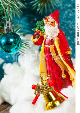 Illustration of Santa Claus in a sleigh with Illustration of Santa Claus in a sleigh with 37127615